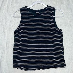 Banana Republic Black and White Stripe Tank Top